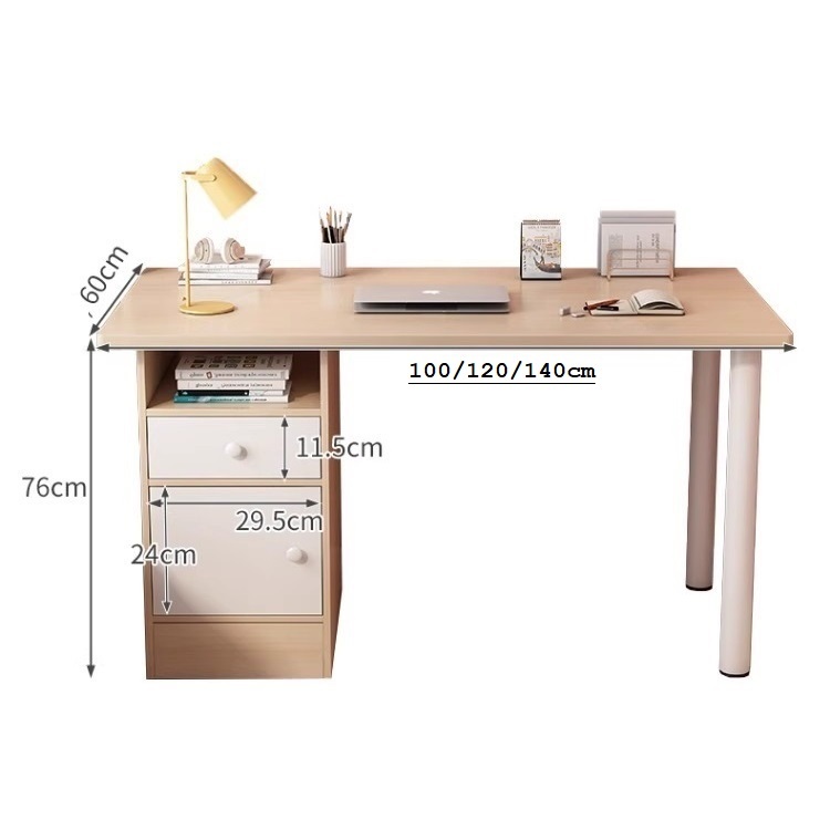 Bàn học có ngăn kéo, bàn làm việc văn phòng,bàn gỗ MDF phủ melamin cao cấp  HM509
