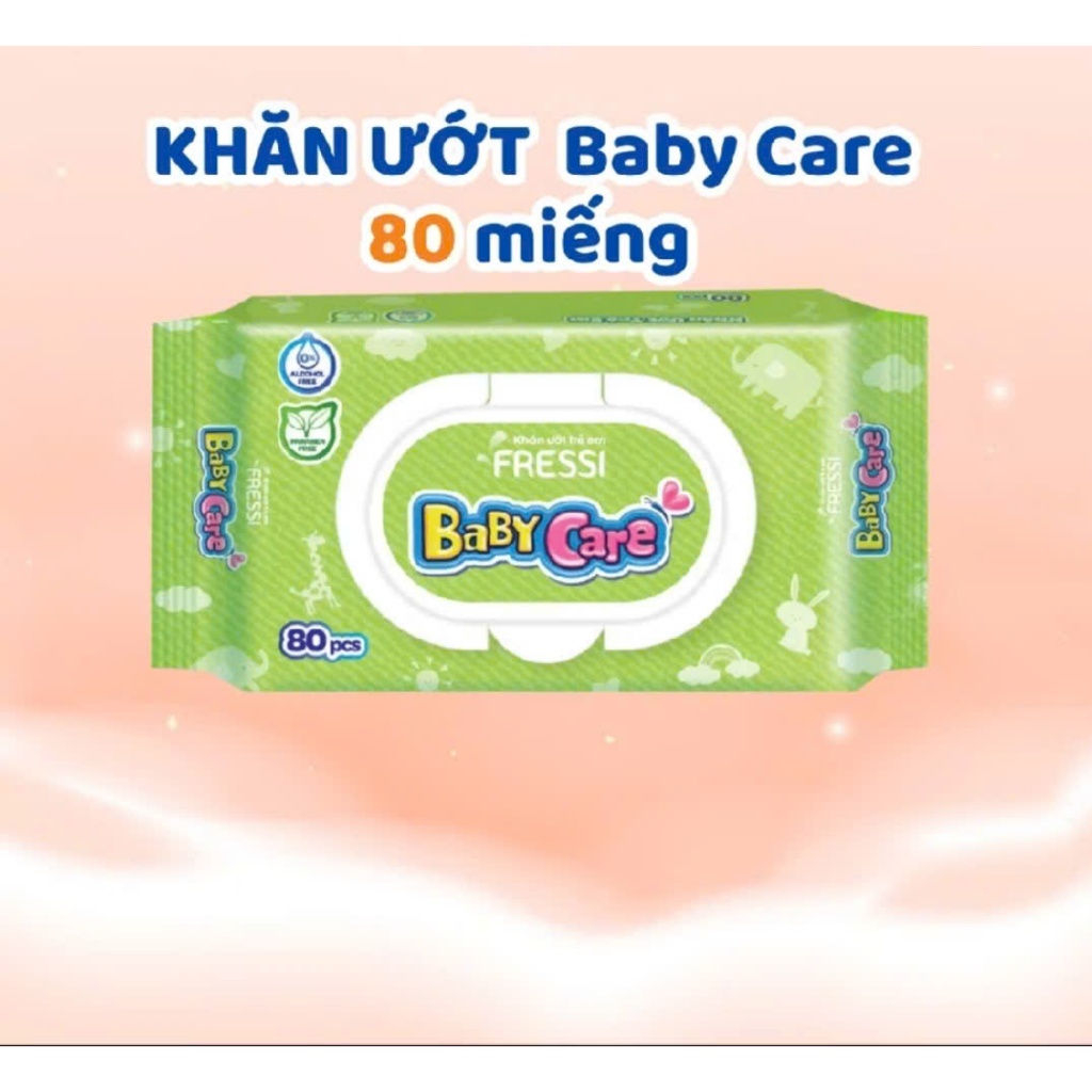 [COMBO 2/4/8] Khăn Ướt Fressi Baby Care 80 Miếng Khăn Giấy Ướt An Toàn Cho Bé & Gia Đình