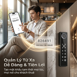 Khóa vân tay Khóa Thông Minh Vân Tay Điện Tử phù phù hợp Cửa Gỗ,Composite, Nhôm Kính,Cửa Sắt