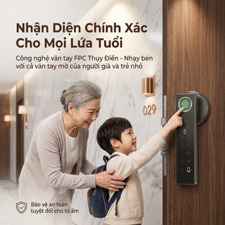 Khóa vân tay Khóa Thông Minh Vân Tay Điện Tử phù phù hợp Cửa Gỗ,Composite, Nhôm Kính,Cửa Sắt