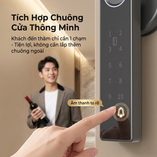Khóa vân tay Khóa Thông Minh Vân Tay Điện Tử phù phù hợp Cửa Gỗ,Composite, Nhôm Kính,Cửa Sắt