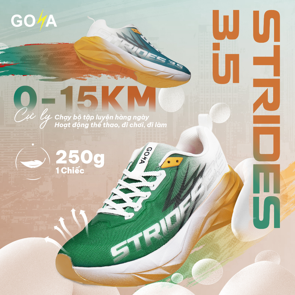 [NEW] Giày Thể Thao Chạy Bộ Thời Trang Nam Nữ GOYA STRIDES 3.5 Năm 2026 - Siêu Êm Ái, Thoáng Khí | BigBuy360 - bigbuy360.vn