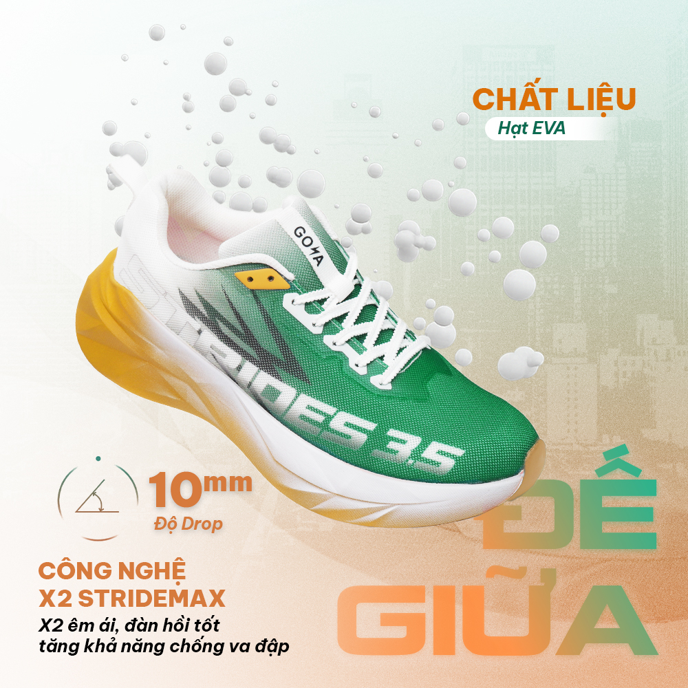 [NEW] Giày Thể Thao Chạy Bộ Thời Trang Nam Nữ GOYA STRIDES 3.5 Năm 2026 - Siêu Êm Ái, Thoáng Khí | BigBuy360 - bigbuy360.vn