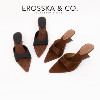 Erosska - Guốc cao gót nữ mũi nhọn kiểu dáng trendy chất liệu satin lụa êm mềm cao 5cm - EM155