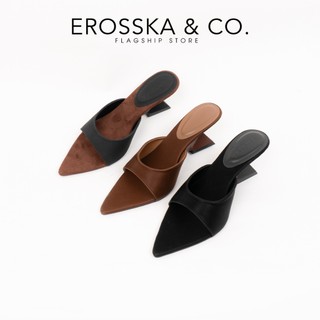 Erosska - Guốc cao gót nữ mũi nhọn kiểu dáng trendy chất liệu satin lụa êm mềm cao 5cm - EM155