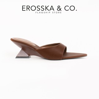 Erosska - Guốc cao gót nữ mũi nhọn kiểu dáng trendy chất liệu satin lụa êm mềm cao 5cm - EM155