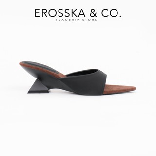 Erosska - Guốc cao gót nữ mũi nhọn kiểu dáng trendy chất liệu satin lụa êm mềm cao 5cm - EM155