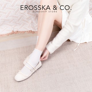 [Erosska] - Giày búp bê nữ retro kiểu dáng balletcore chấm bi hottrend màu hồng - EL086