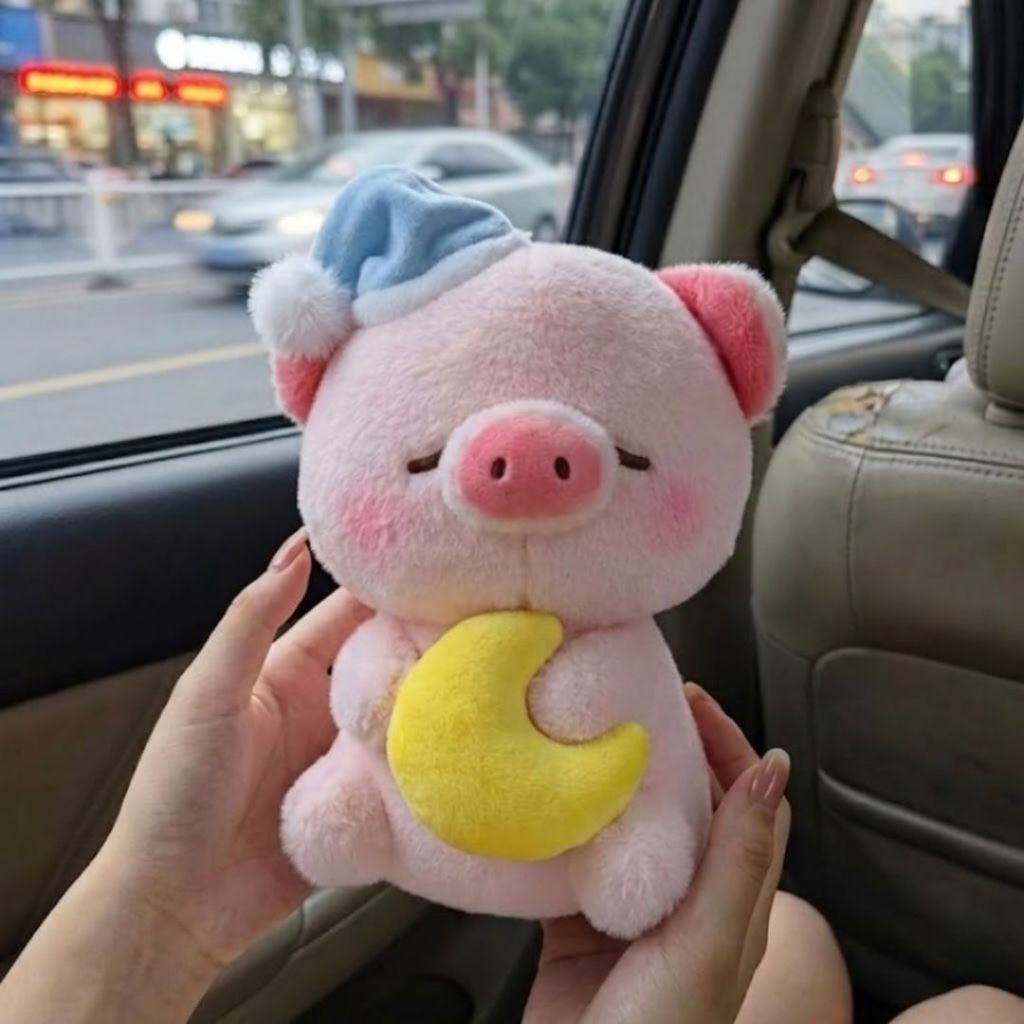 Gấu Bông Bông Heo Ngủ Mũ Ngôi Sao Dễ Thương, Thú Nhồi Bông Lợn Hồng Quà Tặng Cho Bé, Bạn Gái Ngủ Ngon