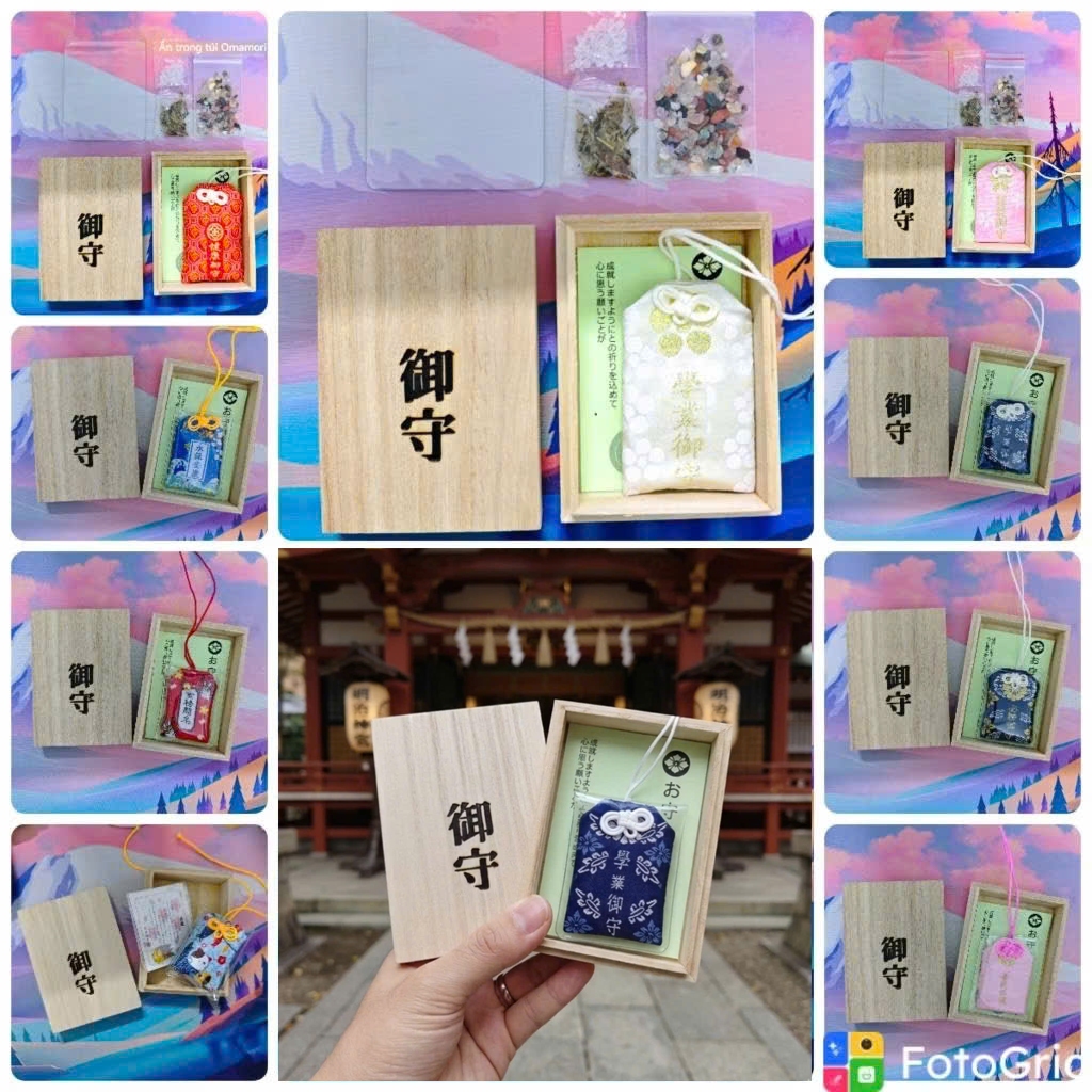 [HỘP QUÀ TẶNG NHẬT MAY MẮN Ý NGHĨA]Quà tặng ý nghĩa set omamori và hộp gỗ [Tặng vỏ nhựa]