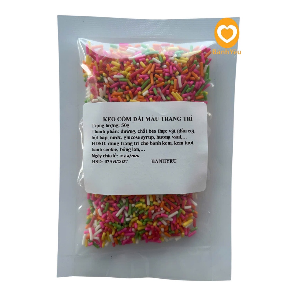 Kẹo bi, kẹo cốm Trang Trí bánh- Kẹo Bông Đường Trang Trí Bánh Kem CHIA lẻ 50G
