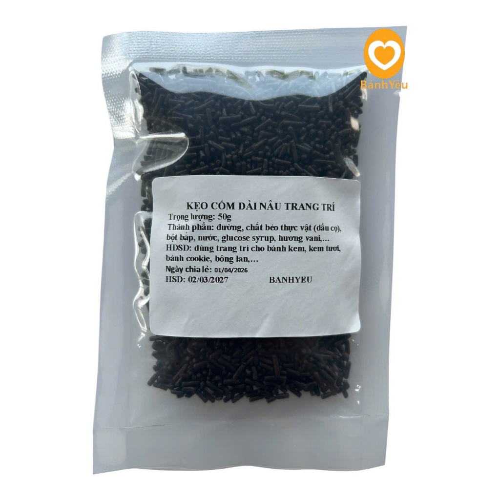 Kẹo bi, kẹo cốm Trang Trí bánh- Kẹo Bông Đường Trang Trí Bánh Kem CHIA lẻ 50G