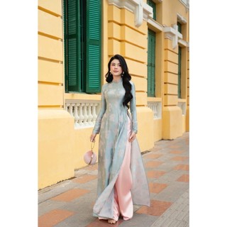 Áo dài truyền thống duyên nhã gấm cúc đại cao cấp – sang trọng, thanh lịch