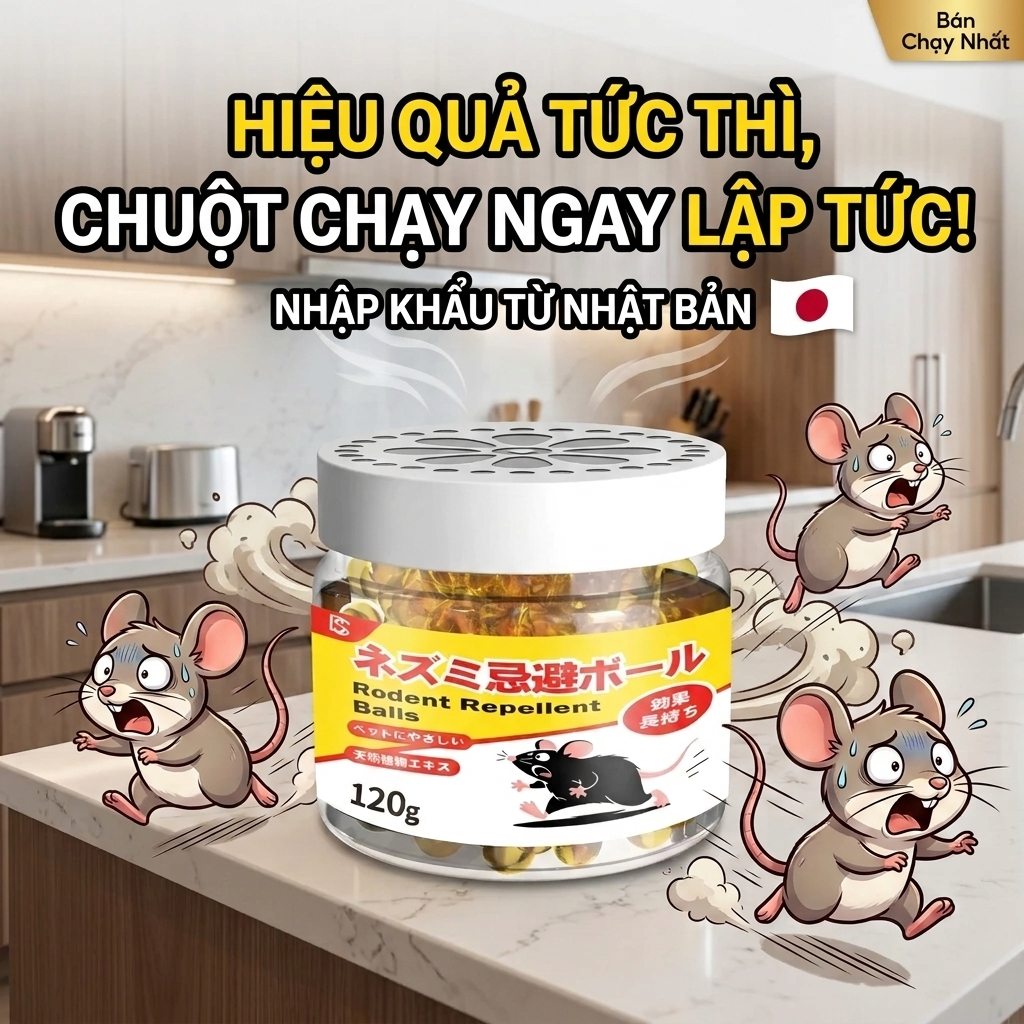 🐭 Phủ Trong 10.000㎡ 🐀 Gel & Viên Đuổi Chuột 120g – Mua 1 Tặng 1, Chiết Xuất Thảo Mộc, Đuổi Chuột Hiệu Quả