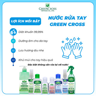 Gel Rửa Tay Kháng Khuẩn Green Cross Total Defense 60ml - Diệt Khuẩn 99,9%, Sạch Nhanh Tiện Lợi