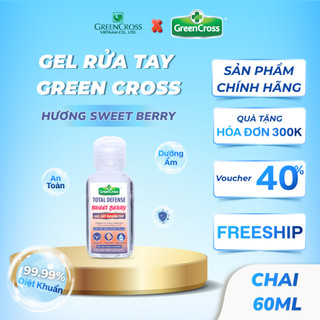 Gel Rửa Tay Kháng Khuẩn Green Cross Total Defense 60ml - Diệt Khuẩn 99,9%, Sạch Nhanh Tiện Lợi