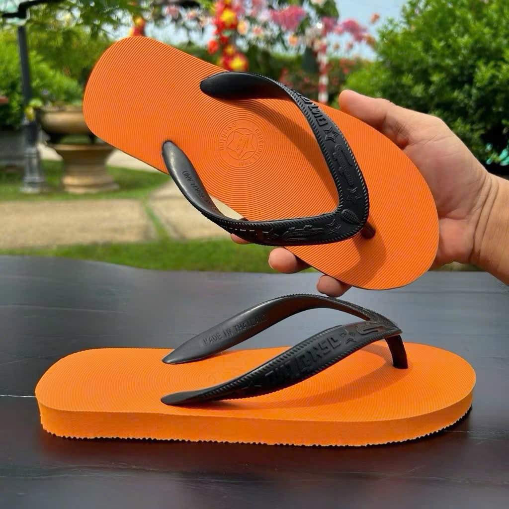 Dép tông Thái Logo Ca Sấu Nền Cam Quai Màu Nổi Bật