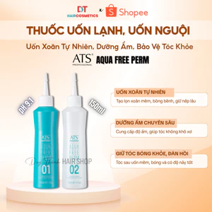 Thuốc Uốn Lạnh, Uốn Nguội ATS Aqua Chính Hãng 150ml x2 – Uốn Trực Tiếp, Dưỡng Ẩm Cho Tóc Khô Xơ.