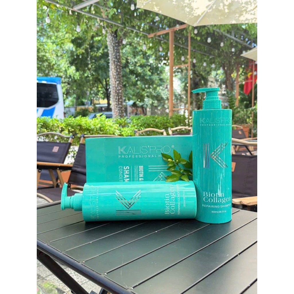Bộ Gội Xả Kalispro Biotin Collagen 800ml Chính Hãng – Phục Hồi Tóc Hư Tổn, Mềm Mượt, Giảm Gãy Rụng