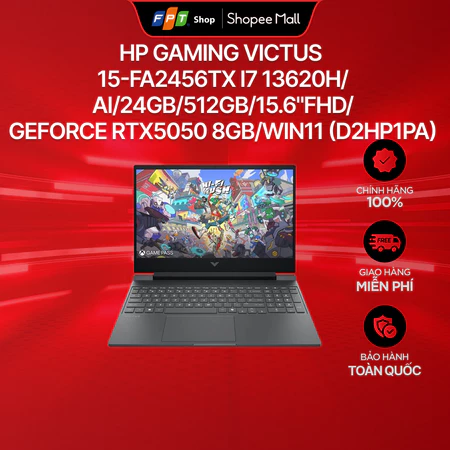 Laptop HP Gaming Victus 15-fa2456TX i7 13620H/AI/24GB/512GB/15.6"FHD/GeForce RTX5050 8GB/Win11 (D2HP1PA