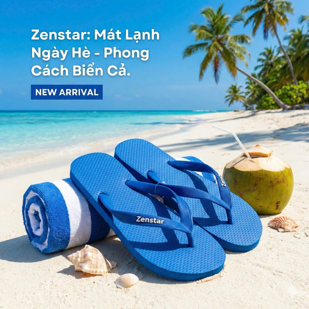 Zenstar Dép Xỏ Ngón Thái Lan Màu Trơn Đơn Giản Sang Trọng Kẹp Cho Nam Nữ Đế Bằng Chất Liệu Cao Cấp