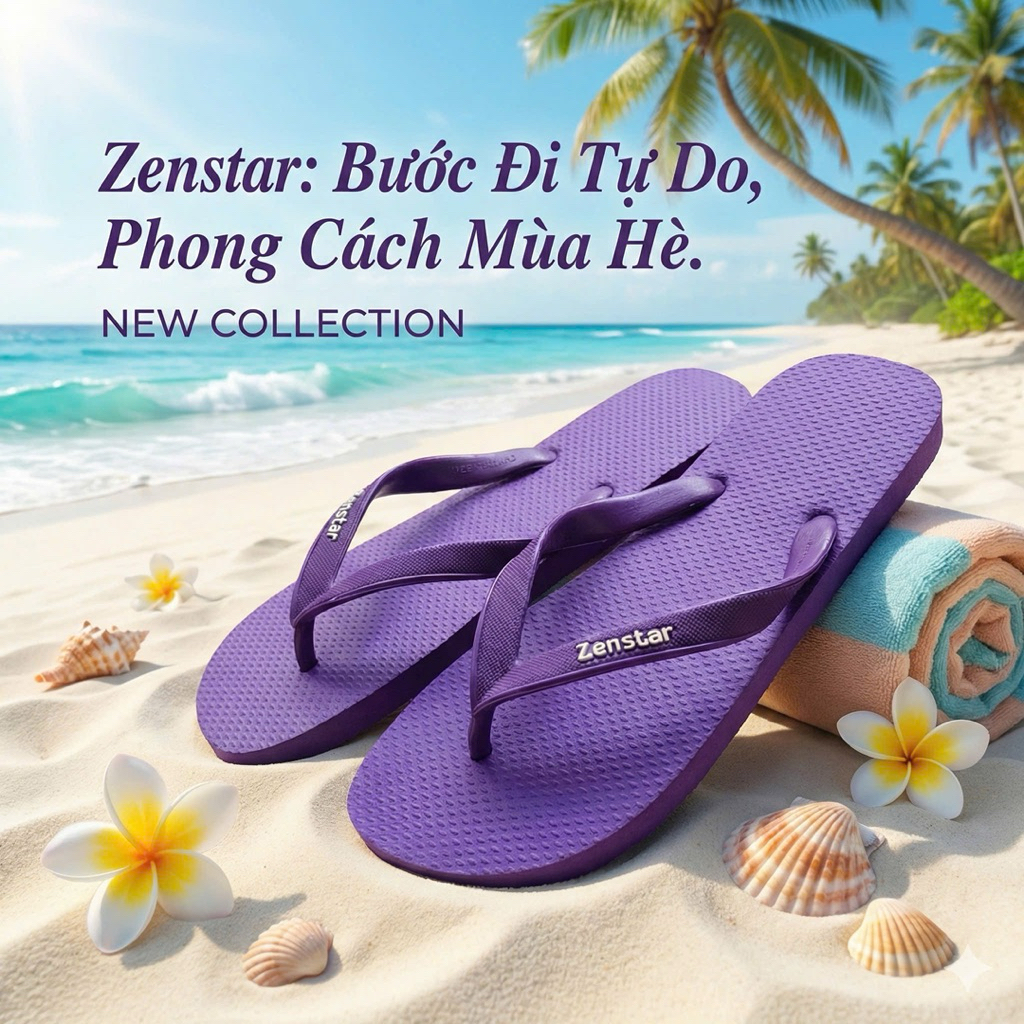 Zenstar Dép Xỏ Ngón Thái Lan Màu Trơn Đơn Giản Sang Trọng Kẹp Cho Nam Nữ Đế Bằng Chất Liệu Cao Cấp