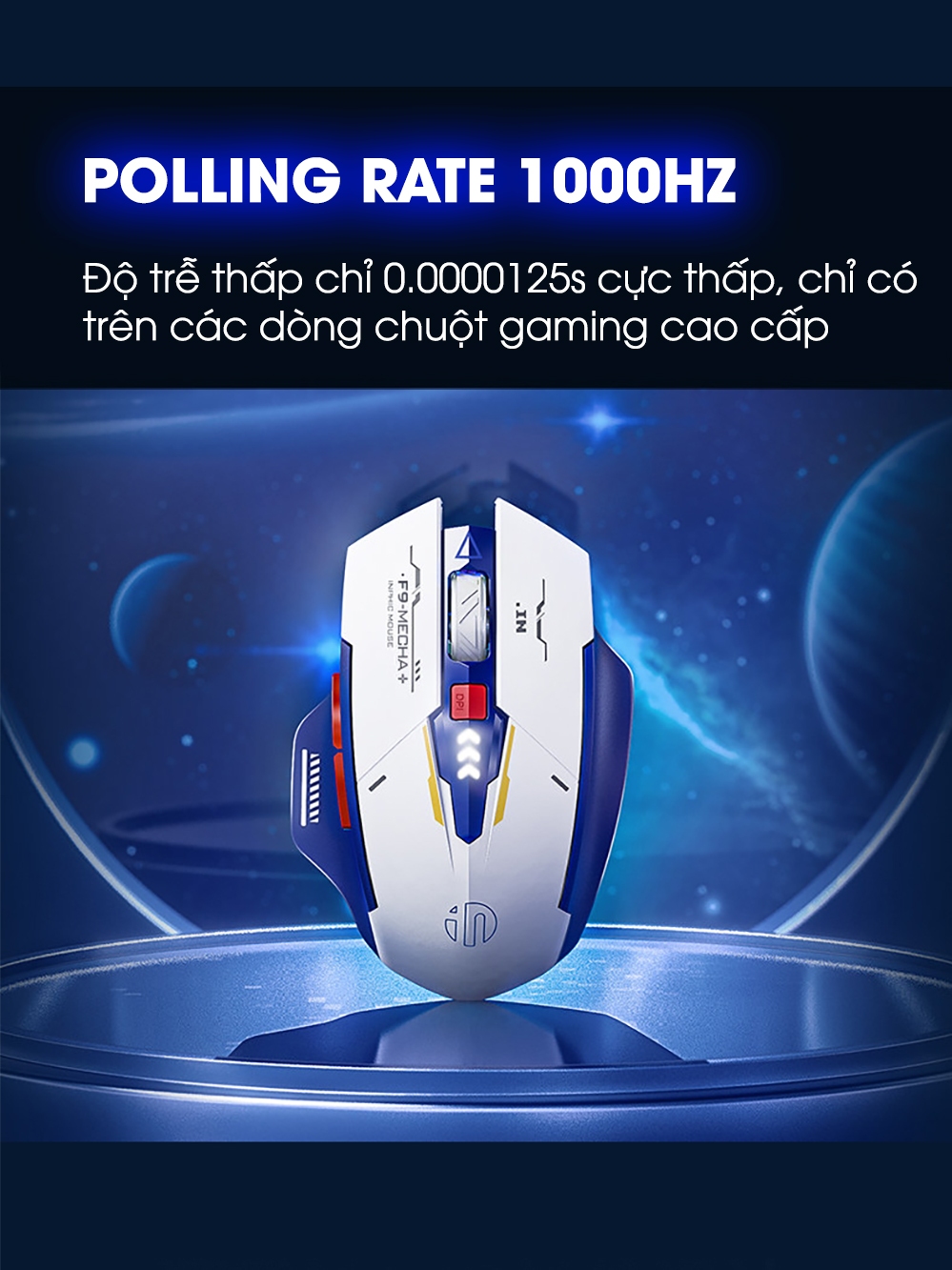 Chuột gaming không dây bluetooth SIDOTECH INPHIC F9 gundam V2 sạc pin 3 mode công thái học máy tính - ảnh 3
