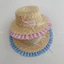 Mũ Cói Bé Gái Viền Bèo Gingham Hàn Quốc Mũ Đi Biển Vintage Dễ Thương, Mũ Cói Nơ Chống Năng Chụp Ảnh Xinh