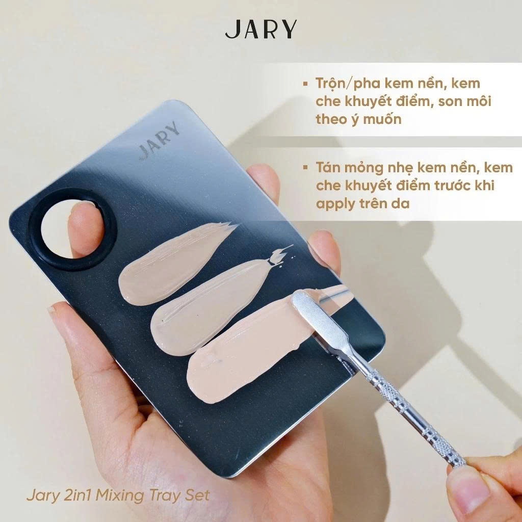 Bộ Dụng Cụ Khay Thìa Trộn 2in1 Dành Cho Makeup Artist Jary 2in1 Mixing Tray