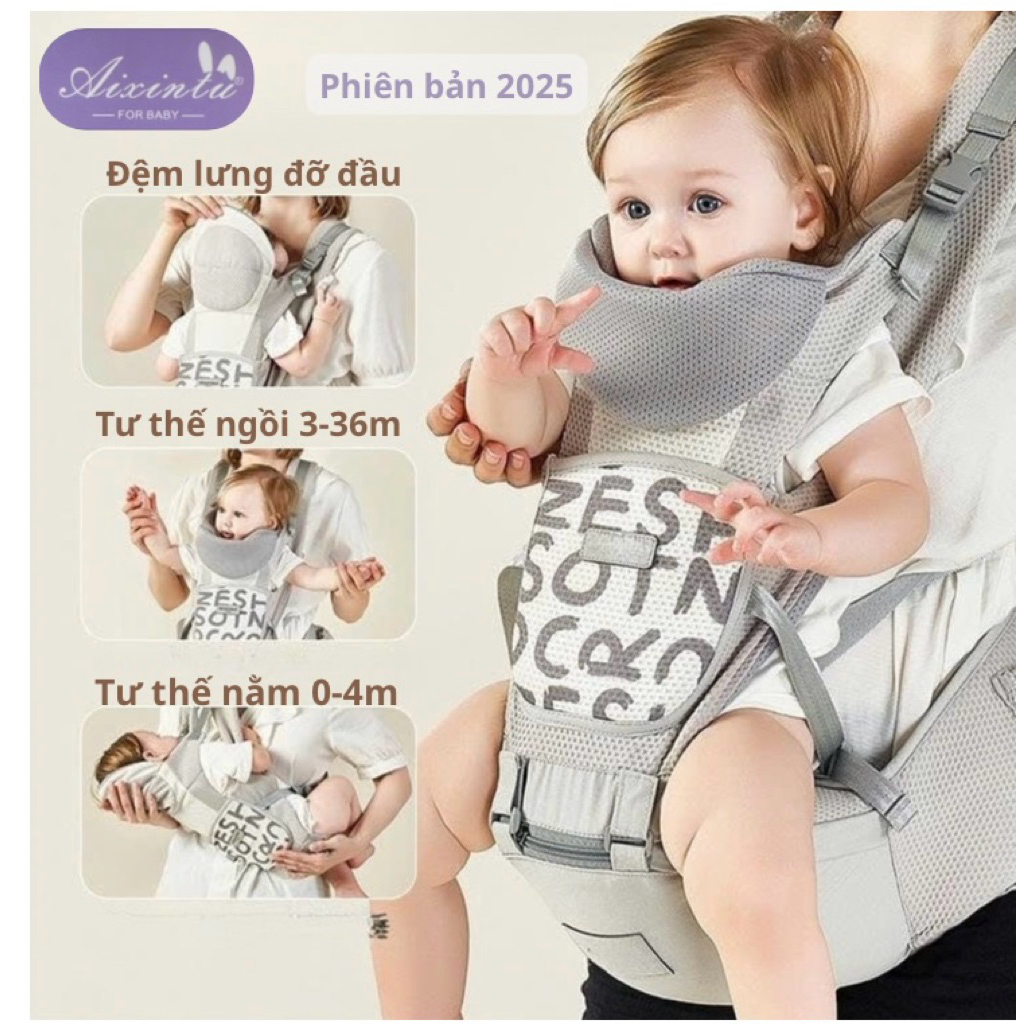 (CHÍNH HÃNG) Địu em bé chống gù Aixintu Forbaby và Tunibaby cho bé 0-36 tháng