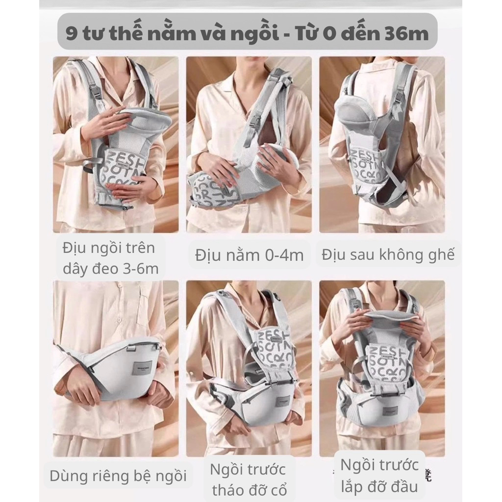(CHÍNH HÃNG) Địu em bé chống gù Aixintu Forbaby và Tunibaby cho bé 0-36 tháng