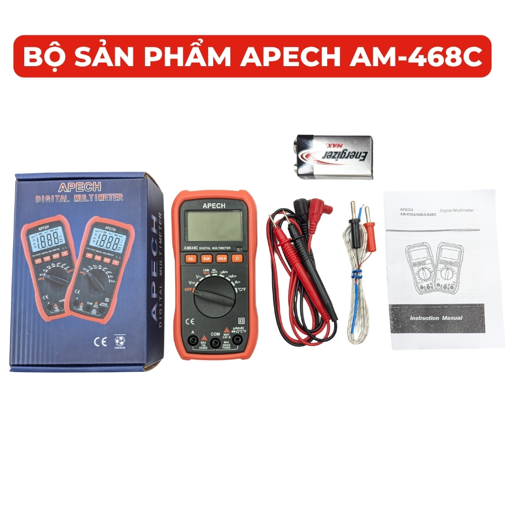 Đồng Hồ Vạn Năng APECH AM-648C Tích Hợp Phát Hiện Điện Áp Không Tiếp Xúc Hỗ Trợ Auto Range