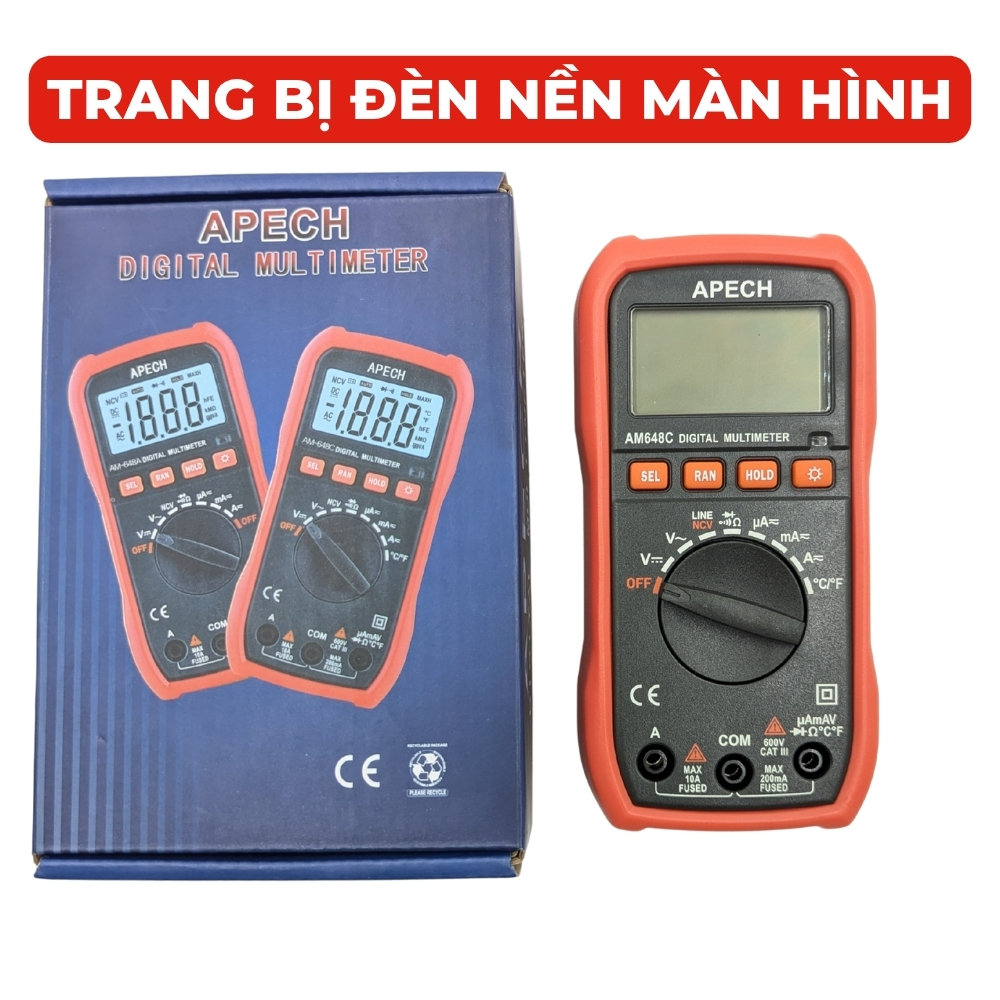 Đồng Hồ Vạn Năng APECH AM-648C Tích Hợp Phát Hiện Điện Áp Không Tiếp Xúc Hỗ Trợ Auto Range