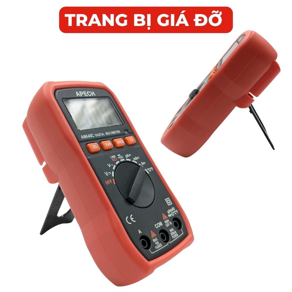 Đồng Hồ Vạn Năng APECH AM-648C Tích Hợp Phát Hiện Điện Áp Không Tiếp Xúc Hỗ Trợ Auto Range