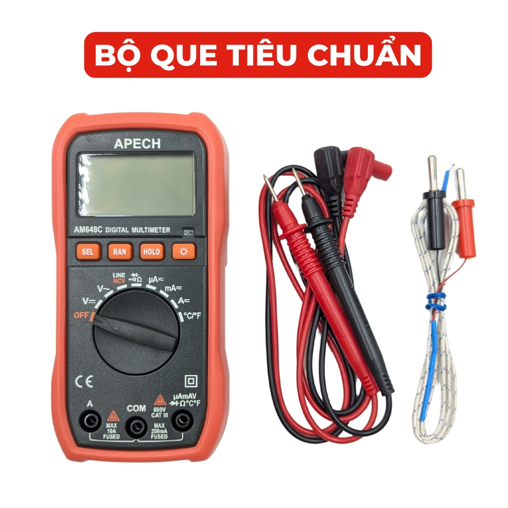 Đồng Hồ Vạn Năng APECH AM-648C Tích Hợp Phát Hiện Điện Áp Không Tiếp Xúc Hỗ Trợ Auto Range