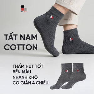 Set 2 đôi tất vớ nam công sở Bizmen cổ trung chất Cotton co giãn 4 chiều thấm hút tốt BSC001EDP02