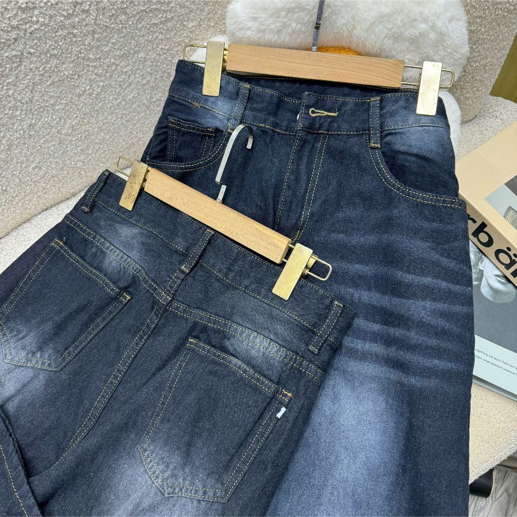 Quần Jean Suông Bigsize Nữ Lên Phom Tôn Dáng,Quần Bò Lưng Cao Phong Cách Cho Các Nàng Q539