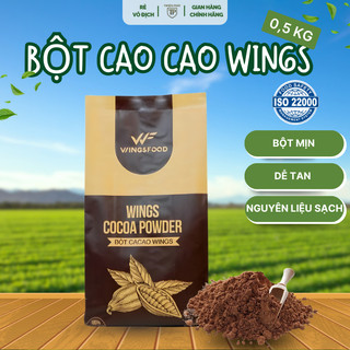 [M1] Bột Cacao Nguyên Chất Wings Cao Cấp - Làm Bánh, Pha Chế, Cacao Nóng | 500gram
