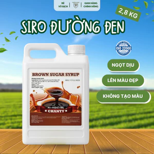 Đường đen chanty (can 2,8kg), nguyên liệu pha chế sữa tươi trân châu đường đen, topping, làm sốt bánh
