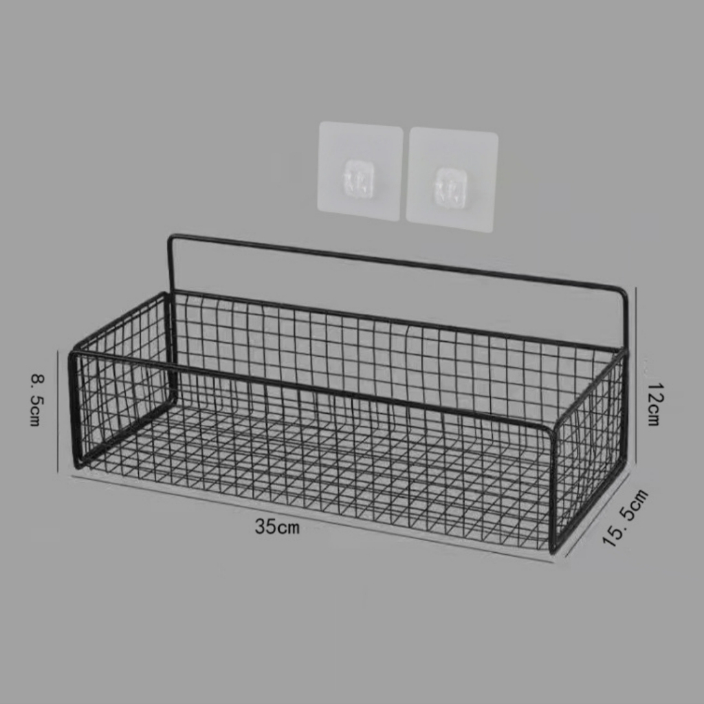 Kệ Đựng Đồ Nhà Tắm Dán Tường Hình Chữ Nhật, TIDY SHOP, Kệ Thép Sơn Tĩnh Điện Cao Cấp Không Rỉ Siêu Chắc