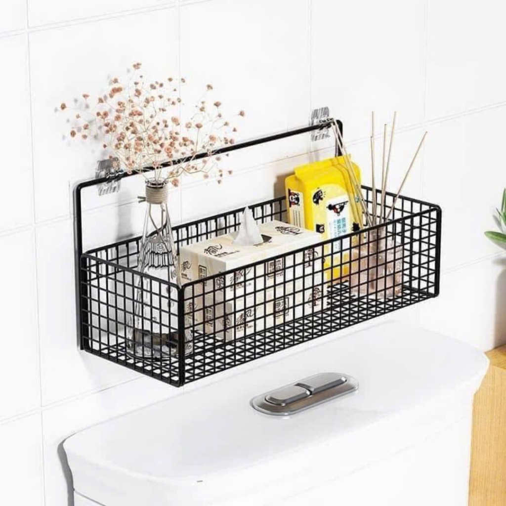 Kệ Đựng Đồ Nhà Tắm Dán Tường Hình Chữ Nhật, TIDY SHOP, Kệ Thép Sơn Tĩnh Điện Cao Cấp Không Rỉ Siêu Chắc
