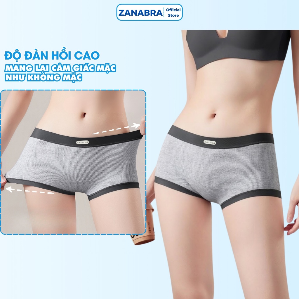 [Mẫu Mới] Quần Lót Nữ Cotton viền su co dãn 4 chiều không lộ vân, Quần chip đáy kháng khuẩn 10A thoáng mát ZANABRA L5284