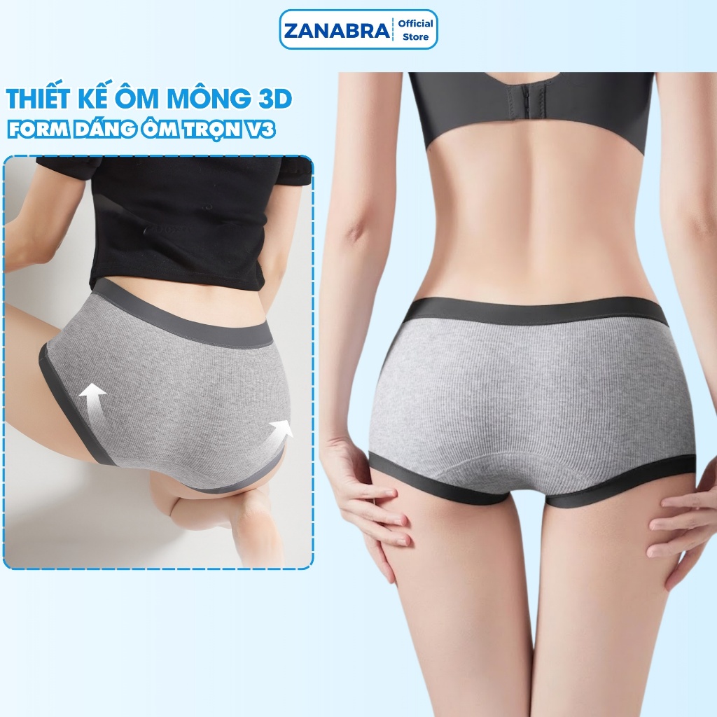 [Mẫu Mới] Quần Lót Nữ Cotton viền su co dãn 4 chiều không lộ vân, Quần chip đáy kháng khuẩn 10A thoáng mát ZANABRA L5284