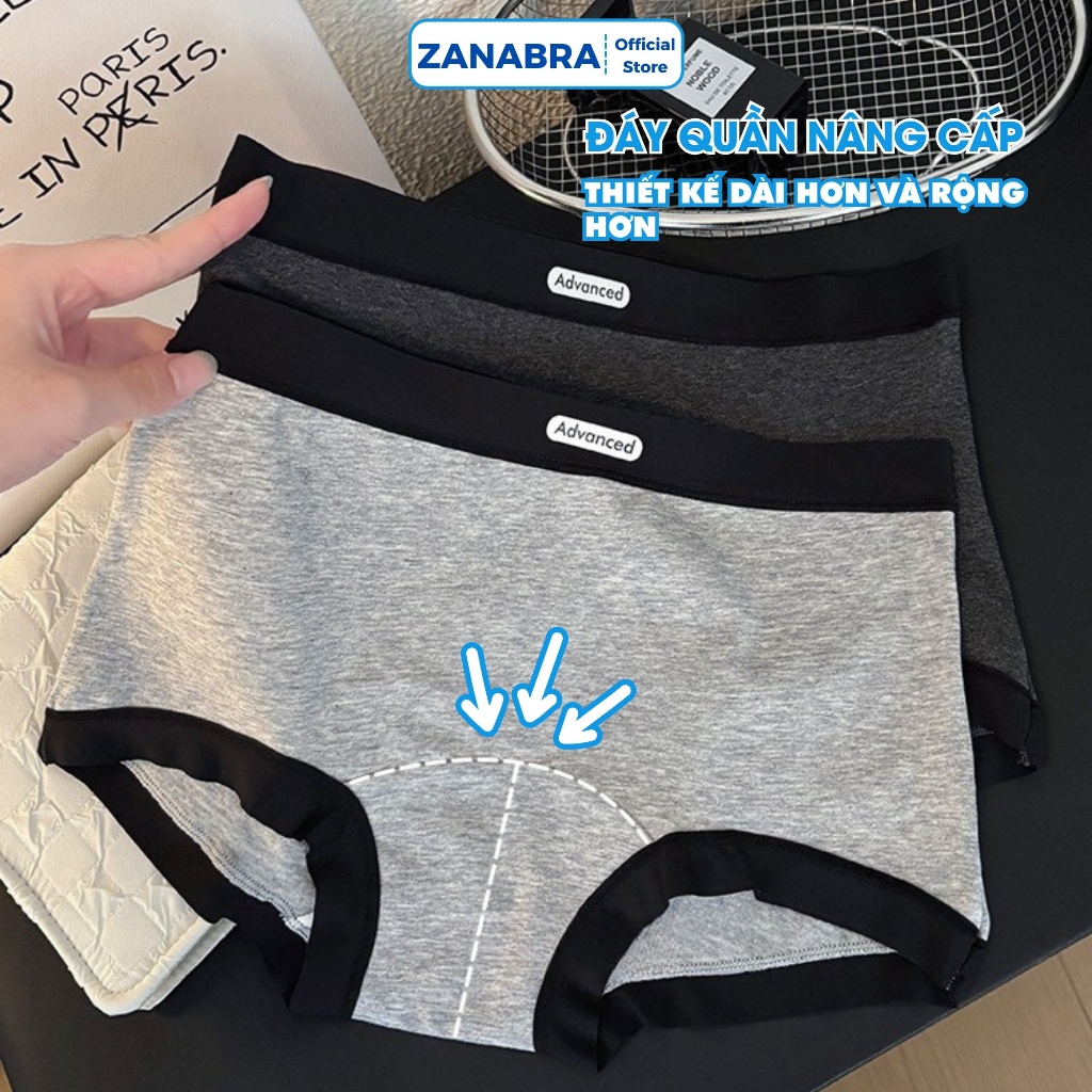 [Mẫu Mới] Quần Lót Nữ Cotton viền su co dãn 4 chiều không lộ vân, Quần chip đáy kháng khuẩn 10A thoáng mát ZANABRA L5284