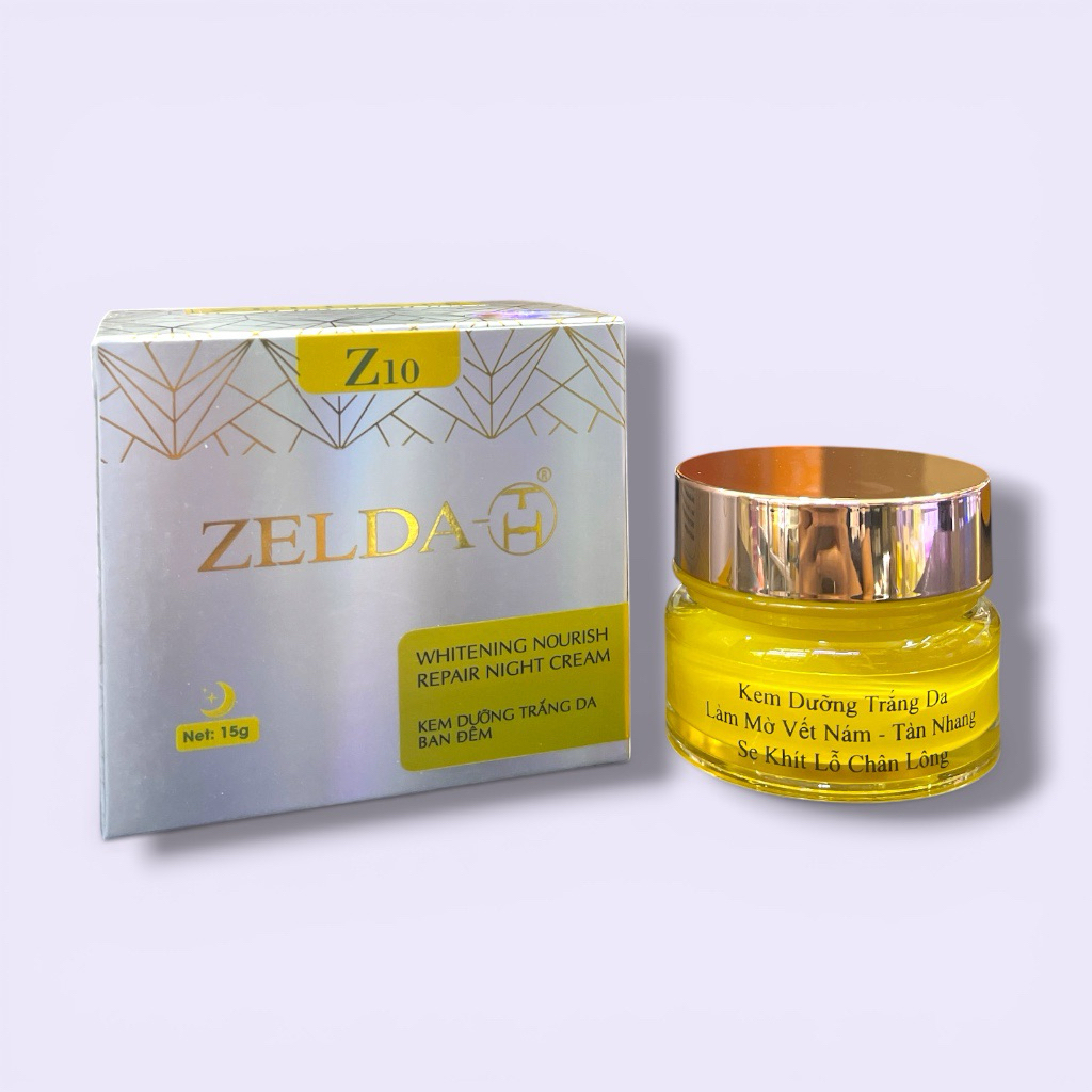 Kem Dưỡng Trắng Da Ban Đêm ZELDA Z10 15g – Mờ Nám, Tàn Nhang, Đồi Mồi, Se Khít Lỗ Chân Lông, Dưỡng Da Trắng Mịn