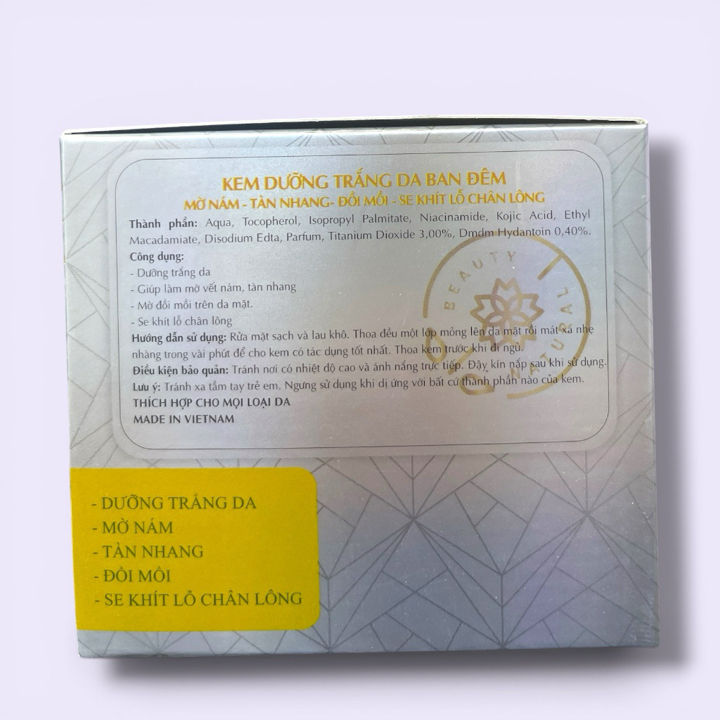 Kem Dưỡng Trắng Da Ban Đêm ZELDA Z10 15g – Mờ Nám, Tàn Nhang, Đồi Mồi, Se Khít Lỗ Chân Lông, Dưỡng Da Trắng Mịn