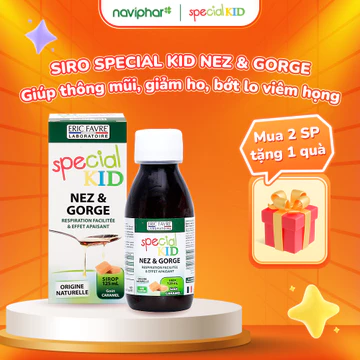 Siro Special Kid Nez et Gorge - Siro ho cho bé, hỗ trợ giảm viêm đường hô hấp,thông thoáng đường thở- 125ml Date 03/2027