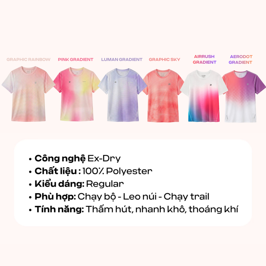 [MUA 2 GIẢM 10%] BST áo thun Nữ Graphic Gradient màu sắc nổi bật tôn da mặc hàng ngày tập thể thao Coolmate Women