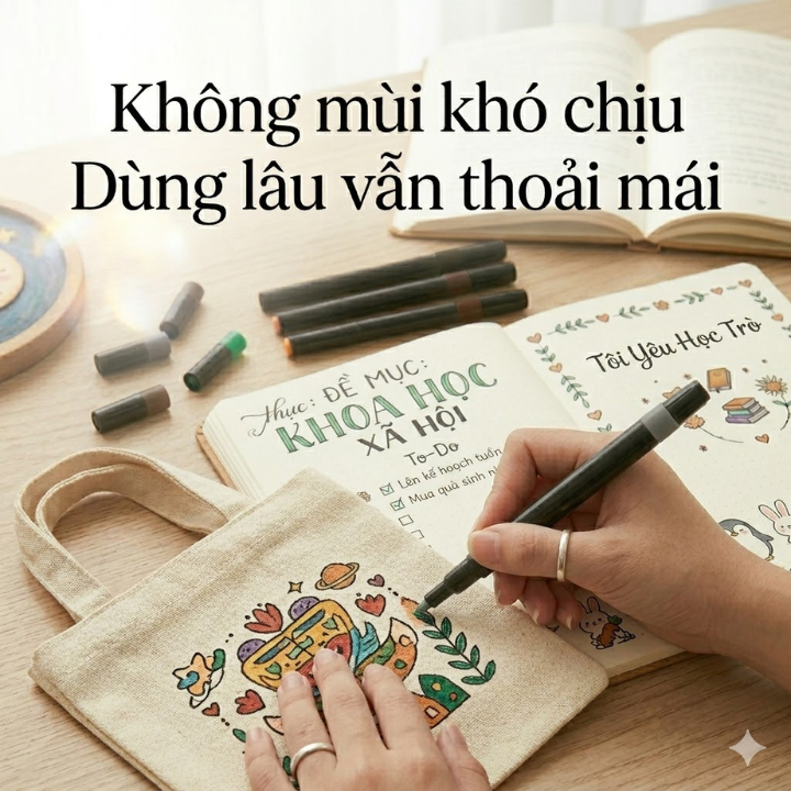 Bộ Bút 120 Màu Acrylic Siêu Đẹp Mực Mịn Không Mùi Không Lem Vẽ Êm Tay Dùng Trang Trí Sổ Tay Vải An Toàn Cho Bé