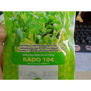 RAU MẦM CỦ CẢI TRẮNG RD 104 - DỄ TRỒNG, 5 NGÀY THU HOẠCH, DINH DƯỠNG GẤP 5 LẦN RAU THÔNG THƯỜNG ( gói 100gr)